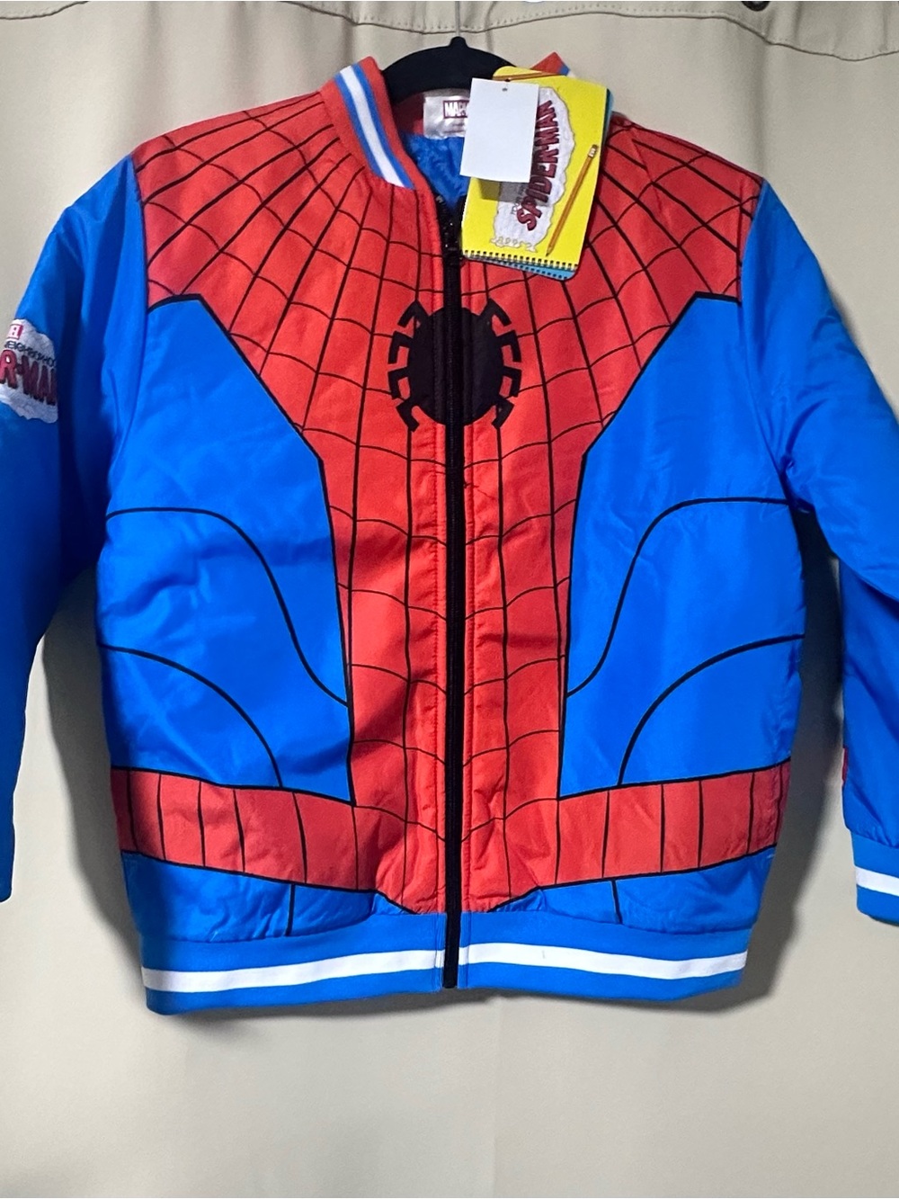 Marvel Spider-Man Boys Graphic Bomber Jacket Costume Suit Full Zip Size 10/12
